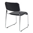 Καρέκλα επισκέπτη στοιβαζόμενη Randin pakoworld μαύρο pu-πόδι χρωμίου 42x44x77εκ