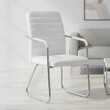 Καρέκλα επισκέπτη Sefine pakoworld λευκό pu-πόδι χρωμίου 53x45x97εκ