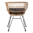 Πολυθρόνα Naoki pakoworld με μαξιλάρι pe rattan σε φυσική απόχρωση και μαύρα μεταλλικά πόδια 63x61x79εκ