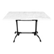 Τραπέζι μαρμάρινο Zosal pakoworld μαντέμι σε λευκή-μαύρη απόχρωση 110x70x71.8εκ