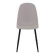 Καρέκλα Bella pakoworld ύφασμα σε γκρι με πόδι μαύρο μέταλλο 43.5x52x89εκ 4 τμχ