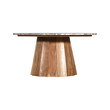 Τραπέζι σαλονιού Ezerdian pakoworld μασίφ ξύλο ακακίας σε φυσική απόχρωση με επιφάνεια μαρμάρου Φ90x45εκ