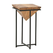 Βοηθητικό τραπέζι Miles ΙΙ pakoworld μασίφ ξύλο ακακίας σε φυσική απόχρωση με μαύρα μεταλλικά πόδια  29x29x54εκ