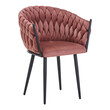 Πολυθρόνα Vivian pakoworld σάπιο μήλο βελούδο-πόδι μαύρο μέταλλο 61x55x80εκ 2 τμχ