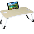 BAKAJI  Πτυσσόμενο τραπέζι κρεβατιού καναπέ για φορητό υπολογιστή PC tablet αναλόγιο λευκό  02841369