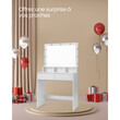 VASAGLE Λευκό Τραπέζι Μακιγιάζ με Ρυθμιζόμενο Καθρέφτη LED και Έλεγχο Φωτεινότητας, 2 Συρτάρια και 3 Ανοιχτές Θήκες - Λευκό, 80 x 40 x 137.5 cm, RDT120T10&nbsp