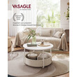 Στρογγυλό Τραπέζι Καφέ VASAGLE με Αποθήκευση, Λευκό/Καφέ&nbsp