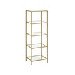 VASAGLE Ράφι Σκάλας 5 Επιπέδων σε Χρυσό – Κομψό Ράφι από Σκληρυμένο Γυαλί & Ατσάλινο Πλαίσιο Χρυσό, 64 x 36 x 160 cm, LGT029A01&nbsp