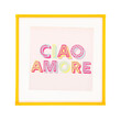 Ostaria Διακοσμητικό τοίχου Ακρυλικό 'Ciao amore' πορτοκαλί 14x14cm -37556