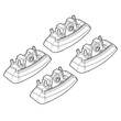 N21135 . OPEL ASTRA GTC 09/11+ KIT ΑΚΡΑ (ΠΟΔΙΑ) ΓΙΑ ΜΠΑΡΕΣ NORDRIVE