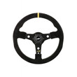 ΤΙΜ.41052/11/LU . ΤΙΜΟΝΙ RACING CORSA 350mm ΤΡΙΑΚΤΙΝΟ ΣΟΥΕΤ ΜΑΥΡΟ LUISI