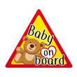 L6685.9 . BABY ON BOARD ΕΝΔΕΙΞΗ ΣΤΑΤΙΚΟ 128x112mm