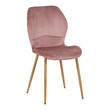 Καρέκλα Jelour pakoworld βελούδο σε σάπιο μήλο απόχρωση-πόδια φυσικά μεταλλικά 46.5x60x84εκ 4 τμχ
