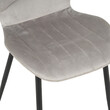 Καρέκλα Jelour pakoworld βελούδο σε γκρι απόχρωση-πόδια μαύρα μεταλλικά 46.5x60x84εκ 4 τμχ
