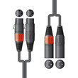 Chord 2XF-2XM600 Καλώδιο Ήχου 2 x XLR Female - 2 x XLR Male 6m (Τεμάχιο)