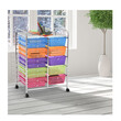 Πολυλειτουργικό Μεταλλικό Τρόλεϊ με 15 Πλαστικά Συρτάρια 62.5 x 37 x 87 cm Πολύχρωμο Costway HW53825RB