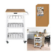 Ξύλινο Τρόλεϊ Κουζίνας με 3 Ράφια και 1 Συρτάρι 84.5 x 61 x 40 cm Home Deco Factory HD7103