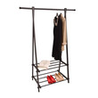 Μεταλλική Κρεμάστρα Ρούχων Δαπέδου με 2 Ράφια 107 x 43.5 x 150 cm ModernHome YLT-0311F-Black