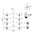 Σετ Μεταλλικές Κρεμάστρες για Παντελόνια / Φούστες 4 Θέσεων με Ρυθμιζόμενα Κλιπς 3 τμχ Songmics CRI042BK