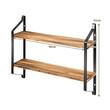 Επιτοίχια Μεταλλική Ραφιέρα με 2 Ξύλινα Ράφια 60 x 15 x 51 cm Costway HW64214