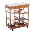 Ξύλινο Τρόλεϊ Κουζίνας με 4 Ράφια και 2 Συρτάρια 74 x 37 x 76 cm Bakaji 02839513