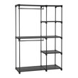 Μεταλλική Ανοιχτή Ντουλάπα με 6 Ράφια και 2 Ράγες 112 x 43 x 165 cm Χρώματος Μαύρο Songmics RYG24BK