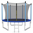 Τραμπολίνο Eξωτερικού Xώρου 244cm  για Παιδιά και Ενήλικες, σε Μαύρο και Μπλε Χρώμα COSTWAY TW10045+
