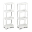 Σετ Πλαστικές Ραφιέρες με 4 Ράφια 36 x 23 x 99.5 cm 2 τμχ Costway JV10871WH-2