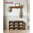 Πάγκος Παπουτσιών VASAGLE με Αποθηκευτικό Χώρο και Μαξιλάρι, 9 Θέσεις, Ρυθμιζόμενα Ράφια, 30.3x78.5x48 εκ., Καφέ Rustic&nbsp