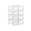 SONGMICS Σετ 8 τμχ Πλαστικά Κουτιά Αποθήκευσης Παπουτσιών Αναδιπλούμενα, Μέγεθος έως 11.5 UK, Διαφανή - Λευκό, LSP08MWT 