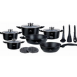 Σετ Μαγειρικά Σκεύη - Κατσαρόλες 15 τεμάχια Μαύρο ZL-8570 ZILNER