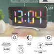 Ρολόι Ξυπνητήρι με Οθόνη LED  καθρέφτη RGB  15,8 x 1,3 x 7,8 cm HT0122 Be Mix