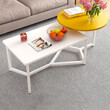 Shally Dogan  Χαμηλό Τραπέζι Καφέ με 2 Ράφια Σχεδιασμού Πολυτελείας για Σαλόνι σε Λευκό και Κίτρινο 02841336