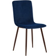 Shally Dogan  Σετ 4 Καρέκλες για Τραπεζαρία από Μπλε Βελούδο με Μαύρα Πόδια Εργονομικό Κάθισμα  02840948