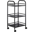 BAKAJI  Καρότσι Αισθητικής 3 Ράφια σε Μαύρο Μέταλλο 4 Ρόδες Έπιπλο Μπάνιου Εξοικονόμησης Χώρου  02822686