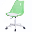 Shally Dogan  Καρέκλα Γραφείου με ρόδες και Διαφανή Πλάτη Πράσινη Πολυθρόνα Γραφείου  02839567