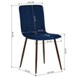Shally Dogan  Σετ 4 Καρέκλες για Τραπεζαρία από Μπλε Βελούδο με Μαύρα Πόδια Εργονομικό Κάθισμα  02840948