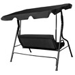 Costway  Τριθέσια κούνια κήπου με σκίαστρο Μαύρο 170 x 110 x 153 εκ. OP70491BK