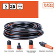 Λάστιχο Κήπου 25m με Σετ 5 Συνδέσμων & Ρυθμιζόμενο Εκτοξευτήρα – 13mm / 1/2'' Μαύρο 02839449 Black & Decker