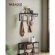 VASAGLE Κρεμάστρα Τοίχου με Ράφι, Ράβδο και Γάντζους σε Γκριζομαύρο Χρώμα 66x30x27 εκ. LCR012B13