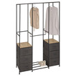 5FIVE Simply smart Μεταλλική Ντουλάπα "Tissa" 116 x 40 x 176 εκ με Ξύλινα Ράφια και Υφασμάτινα Συρτάρια 193595