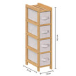 5FIVE Simply smart Συρταριέρα Οργάνωσης 4 Θέσεων, Ξύλο Bamboo & Λευκό Polyester 174903