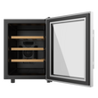 Cecotec Συντηρητής Κρασιών Bolero GrandSommelier 1255 CoolWood, Χωρητικότητα 12 Φιάλες, Αθόρυβο 35dB, Θερμοκρασία 8-18ºC, Υγρασία 50%-80%, Ξύλινα Ράφια, Αφή, Κατηγορία Ε, Φωτισμός LED, Ανοξείδωτο Ατσάλι CEC-109980