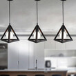 TriForm - Κρεμαστό Μονόφωτο E27 Μοντέρνο Μέταλλο Μαύρο Τρίγωνο - Μ25 x Π25 x Y21cm
