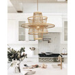 Zen Lotus - Κρεμαστό Πολύφωτο E27 Μοντέρνο Μπαμπού Φυσικό Πλέγμα - Μ45 x Π45 x Υ42.5cm