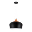 Nordic Black Wood - Κρεμαστό Μονόφωτο E27 Μοντέρνο Μέταλλο-Ξύλο Μαύρο Καμπάνα - Μ35 x Π35 x Υ27cm