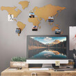 BAKAJI  Αυτοκόλλητος Πίνακας Ανακοινώσεων από Φελλό σε Σχήμα Παγκόσμιος Χάρτης με Πινέζες Puzzle World Map 102 x 50 cm 02012492