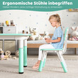 Costway Σετ Παιδικού Τραπεζιού και 4 Καρεκλών με Ρυθμιζόμενο Ύψος και Επιφάνεια Γκράφιτι HY10179GN