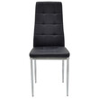 Καρέκλα Cube pakoworld PU μαύρο-πόδι χρωμίου 4 τμχ