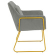 Πολυθρόνα Mira pakoworld βελούδο γκρι-χρυσό 65x69x86εκ
